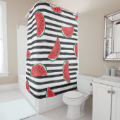 Watermeloen naadloze patroonstrips douchegordijn (In situ)