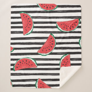 Watermeloen naadloze patroonstrips sherpa deken