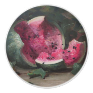 Watermeloen olieverfschilderij Charles Ethan Porte Keramische Knop