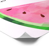 Watermeloen One in a Melon Milestone Verjaardag Poster (Hoek)