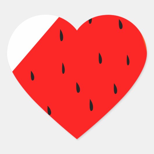 Watermeloen oogstsegment vruchten zomer hart sticker (Voorkant)