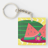 Watermeloen op een Bord Sleutelhanger (Voorkant)