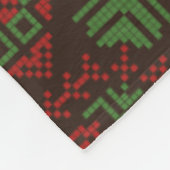 watermeloen op olijf bord met palestijnse tatreez fleece deken (Hoek)
