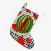 Watermeloen Palestina Kaart Slice Kleine Kerstsok (Voorkant (Hangend))