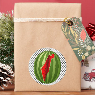 Watermeloen Palestina Kaart Slice Ronde Sticker