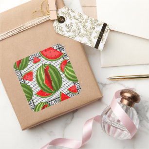 Watermeloen Palestina Kaart Slice Vierkante Sticker