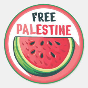 Watermeloen Palestine Gratis Kleurrijk Ronde Sticker