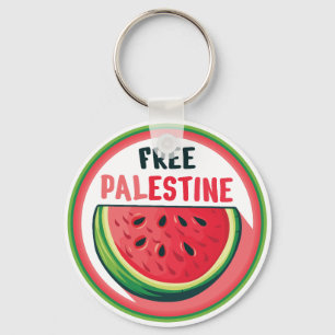 Watermeloen Palestine Gratis Kleurrijk Sleutelhanger