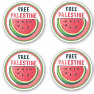 Watermeloen Palestine Gratis Kleurrijk Sticker