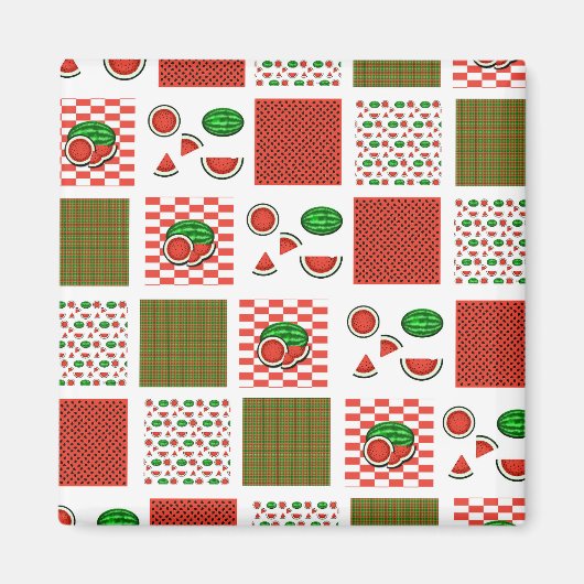 Watermeloen Patchwork Magneet (Voorkant)