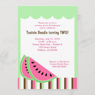 Watermeloen picnic Summer Birthday, 5x7 Kaart