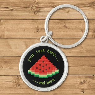 Watermeloen Pixel Art Sleutelhanger