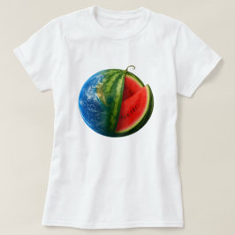 Watermeloen Planet Earth Fruit Galaxy Art T-shirt