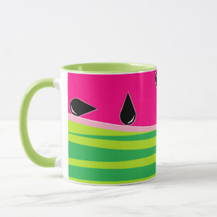 Watermeloen printkoffie Mok in groen en roze
