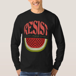 Watermeloen Resist Palestina Arabisch, Watermeloen T-shirt