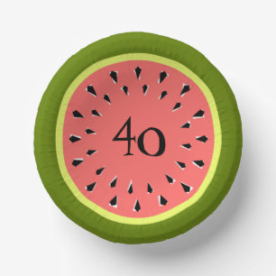 Watermeloen Roze 40 Leeftijd Papieren Kommen