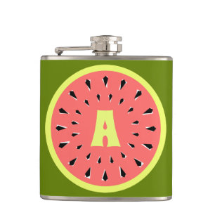 Watermeloen Roze Monogram Heupfles