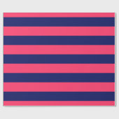 Watermeloen Roze, Navy Blue XL Stripes Pattern V Cadeaupapier (Vlak)