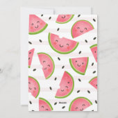 Watermeloen Roze Verjaardag Uitnodiging (Achterkant)