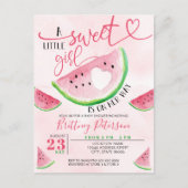 Watermeloen Roze Waterverf Baby shower Briefkaart (Voorkant)