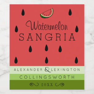 Watermeloen Sangria Wijn Etiket