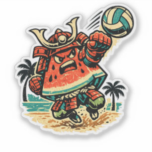 Watermeloen Shogun Beachvolleybal — Zomer Krijger Sticker