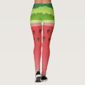 Watermeloen Slice Achtergrond Leggings (Achterkant)