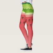 Watermeloen Slice Achtergrond Leggings (Links)