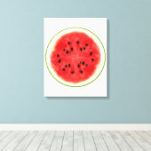 Watermeloen Slice Fruit Art Canvas Afdruk (Insitu (Houten vloer))