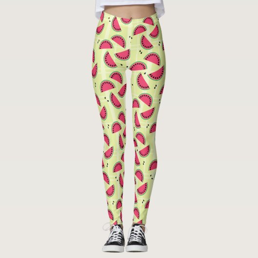 Watermeloen Slice Fruity Summer Picnic Design Leggings (Voorkant)