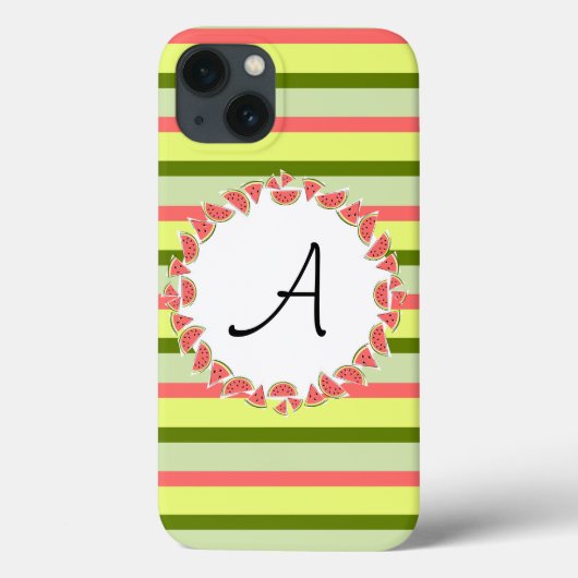 Watermeloen Stripe Classic Monogram iPad Mini hoes (Achterkant)