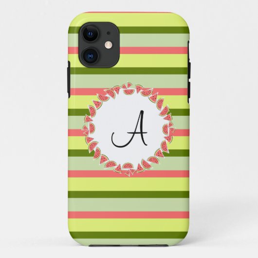 Watermeloen Stripe Classic 'Monogram' iPhone 5 hoe Case-Mate iPhone Case (Achterkant)