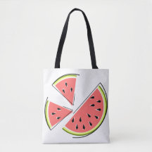 Watermeloen Stukken canvas tas