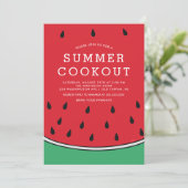 Watermeloen Summer Cookout Invitation Kaart (Staand voorkant)