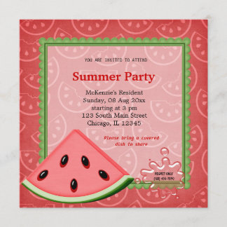 Watermeloen Summer Party Kaart