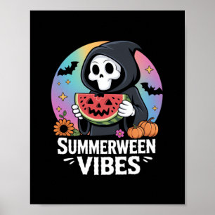 Watermeloen Summerween Skeleton Vibes Poster