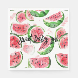 Watermeloen Sweet Baby Girl Baby shower servetten