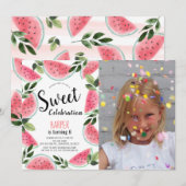 Watermeloen Sweet Viering Verjaardag Foto Kaart (Voorkant / Achterkant)
