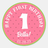 Watermeloen Theme Birthday Sticker (Voorkant)