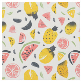 Watermeloen & Tropisch Fruit Cottagecore Stof