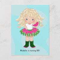 Watermeloen Tutu Amerikaanse Blonde Meisje Verjaar