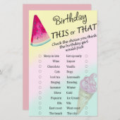 Watermeloen verjaardag this or that spel (Voorkant / Achterkant)