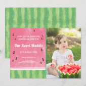 Watermeloen Verjaardag Uitnodiging Meloen feest Zo (Voorkant / Achterkant)