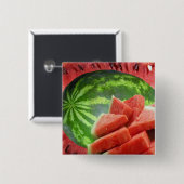 Watermeloen Vierkante Button 5,1 Cm (Voorkant /achterkant)