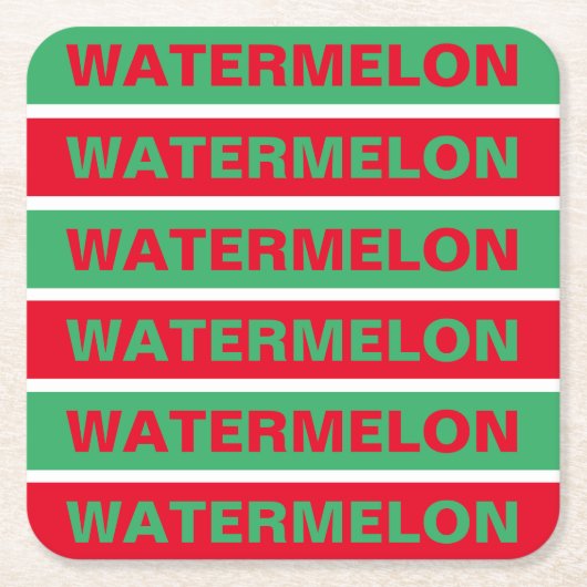 Watermeloen Vierkante Kartonnen Onderzetter (Voorkant)