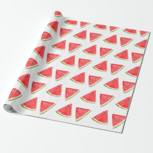 Watermeloen waterverf rode vruchten cadeaupapier