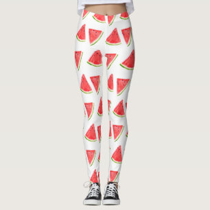 Watermeloen waterverf rode vruchten leggings