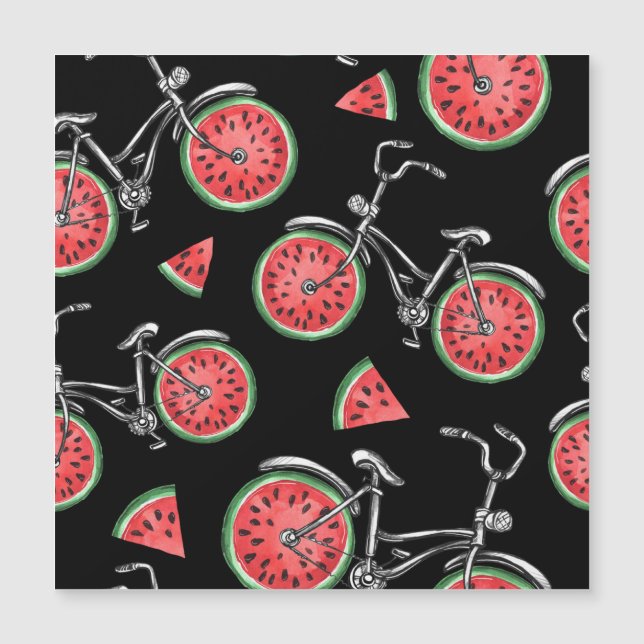 Watermeloen wielfietsen, zomer patroon. (Voorkant)