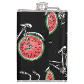 Watermeloen wielfietsen, zomer patroon. heupfles (Achterkant)