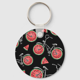 Watermeloen wielfietsen, zomer patroon. sleutelhanger